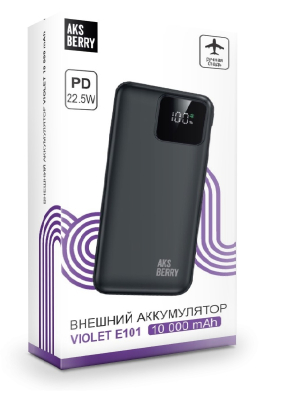Купить Внешний АКБ Aksberry E101 Violet 10000mAh черный-2.jpg